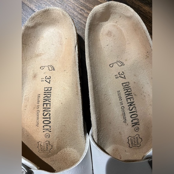 SOLD ELSEWHERE: White single strap Arizona Birkenstocks - Picture 2 of 6